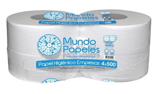 Papel higiénico institucional 4 rollos x 500 mt. hoja simple